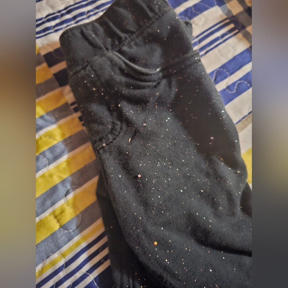 Jumping Beans Black Leggings with Glitter Sparkles